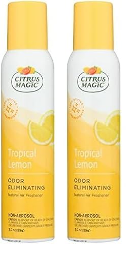 Citrus Magic Air Freshener Spray - Odor Eliminator, Tropical Lemon, Pet & Kid Safe - 3oz (Pack of 2)