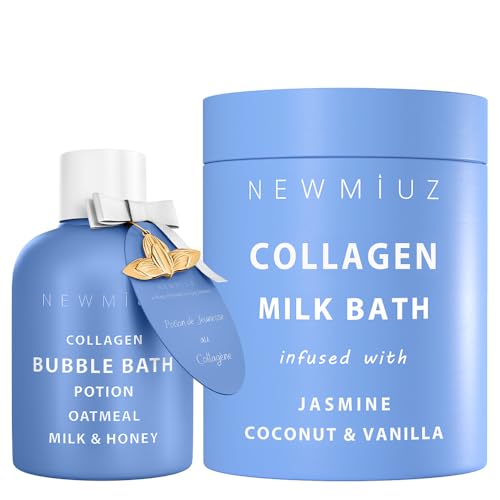 New Miuz Bath & Body Gift Set - Collagen Bubble Bath & Coconut Milk, Vegan & Cruelty-Free - 2 Pack