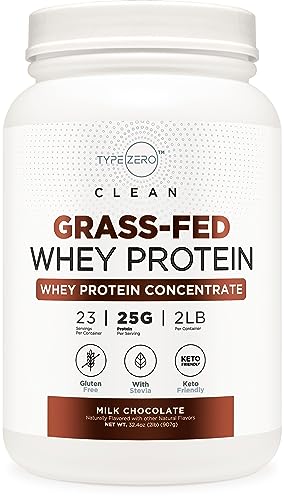 Type Zero Grass Fed Whey Protein Powder - 25g Protein, Gluten Free, Rich Chocolate - 2LBS