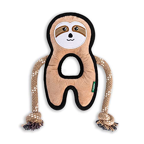 Beco Sloth Squeaker Dog Toy - Durable, Recycled Materials, Climate Neutral Certified - 75% Recycled