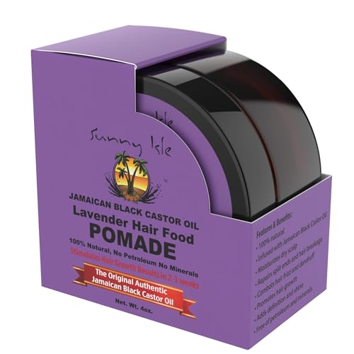 Sunny Isle Jamaican Lavender Hair Pomade - Promotes Growth, Defines & Adds Shine - 4oz, 2 Pack