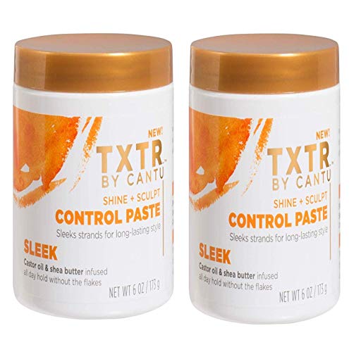 Cantu Control Paste - Flake-Free Hold for Updos & Ponytails - Pack of 2, 6 oz Jars