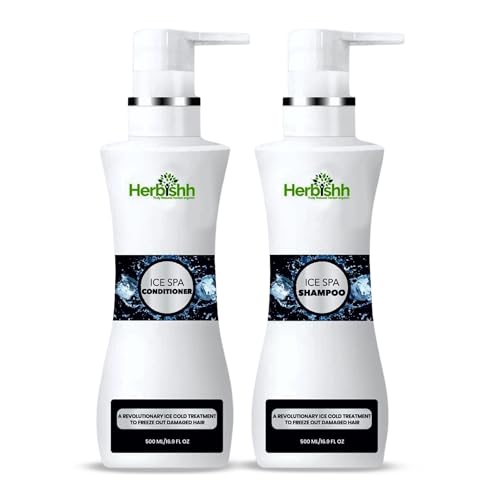 Herbishh Ice Spa Hair Shampoo & Conditioner Set - Nourishing for Itchy Scalp & Silky Hair - 500ml