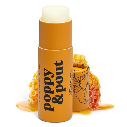 Poppy & Pout Wild Honey Jumbo Lip Balm - Hydrates with Beeswax & Coconut Oil, Cruelty-Free - 0.5oz