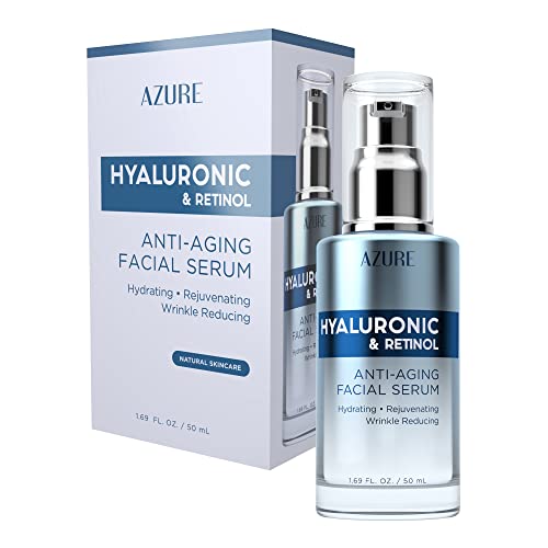 AZURE Face Serum - Hydrating Anti-Aging Formula, Reduces Wrinkles & Evens Skin Tone - 50mL