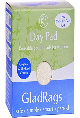 Gladrags Organic Cotton Menstrual Pads - Soft, Absorbent, Certified Organic - 9" Long, 1 Pack