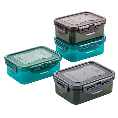 Lock & Lock Food Storage Containers - Airtight, BPA-Free, Durable, Assorted Colors - 4 Piece Set