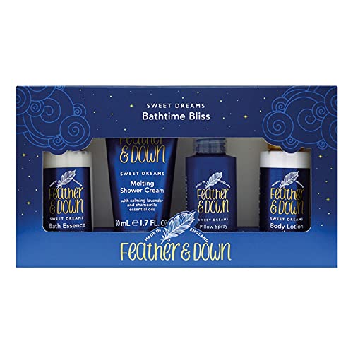 Feather & Down Bath and Body Set - Calming Lavender & Chamomile, Vegan & Cruelty Free - 4pc