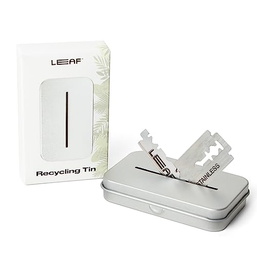 Leaf Shave Blade Recycling Tin - Safe Disposal, Compatible with All Safety Razor Blades