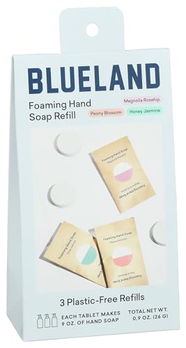 BLUELAND Foaming Hand Soap Tablets - Organic Certified, Cruelty-Free, 3 Tablets - 0.9 OZ Total