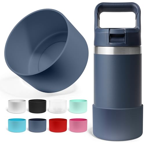 Jmoe USA Silicone Boot for Yeti Rambler Jr - Protection, BPA-Free, Anti-Slip, Navy - 2mm Sleeve