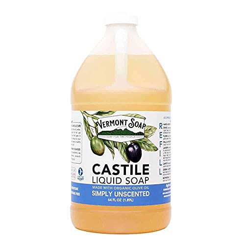 Vermont Castile Soap All Purpose Cleaner - Gentle, Biodegradable & Versatile - 64 Oz