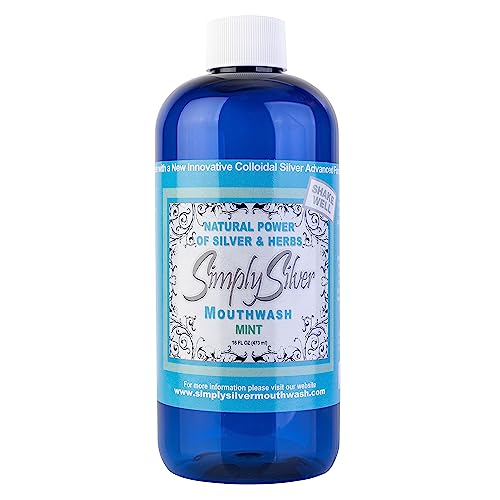 Simply Silver Mouthwash - Natural Breath Freshener, pH Balanced, BPA Free - 16 Fl Oz (Mint)