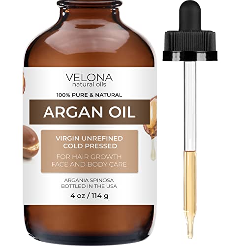 velona Argan Oil - Nourishing Hair, Skin & Nail Care, 100% Pure Cold Pressed - 4 Fl Oz