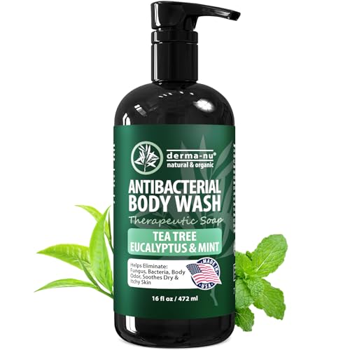 Derma-Nu Therapeutic Body Wash - Soothes Itchy Skin, Antibacterial Tea Tree Formula - 16oz