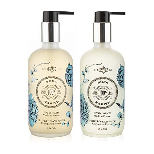 La Chatelaine Hand Care Set - Nourishing Shea Butter, Natural Ingredients - 2 x 8.1 oz. Bottles