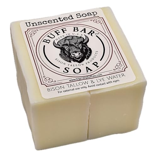 Big Crazy Buffalo Bison Tallow Soap Set - Cleans, Moisturizes, Hydrates, 100% Natural - 2 Pack