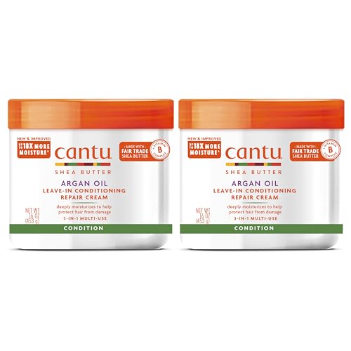 Cantu Leave-In Hair Conditioner - Deep Moisture, Argan Oil Infusion, 16oz (Pack of 2)