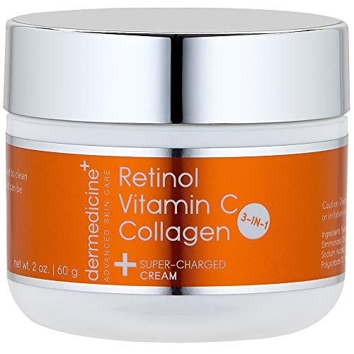 Dermedicine Face Cream - Anti-Aging, Brightening, Vegan - Retinol, Vitamin C, Collagen, 2oz