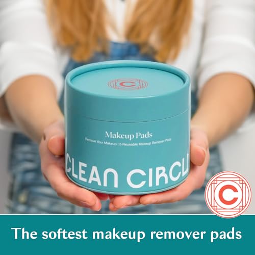 Clean Circle Makeup Remover Pads - Gentle Skin Cleansing, OEKO-Tex Certified - 5 Reusable Pads