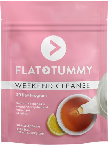 Flat Tummy Weekend Cleanse Tea - Natural Detox for Bloating Relief, 30-Day Program