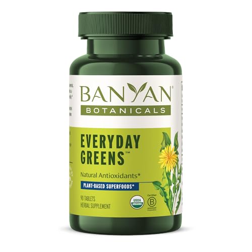 Banyan Botanicals Everyday Greens - Natural Energy & Vitality, Organic Superfood Tablets - 90ct