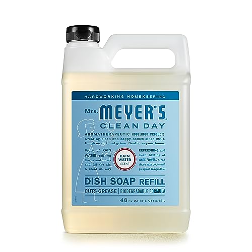 Mrs. Meyer's Clean Day Dish Soap - Plant-Derived, Biodegradable, Rain Water Scent - 48 fl. oz