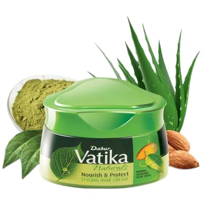 Vatika Naturals Hair Cream - Nourishes & Protects with Henna, Almond, Aloe Vera - 140 ml