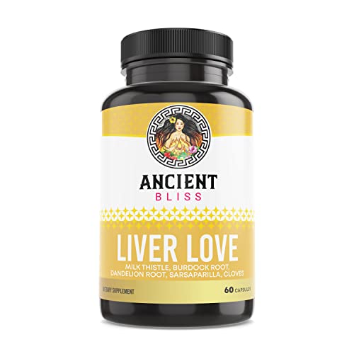 Ancient Bliss Liver Love - Detox & Support for Liver Health, Organic Ingredients - 60 Capsules