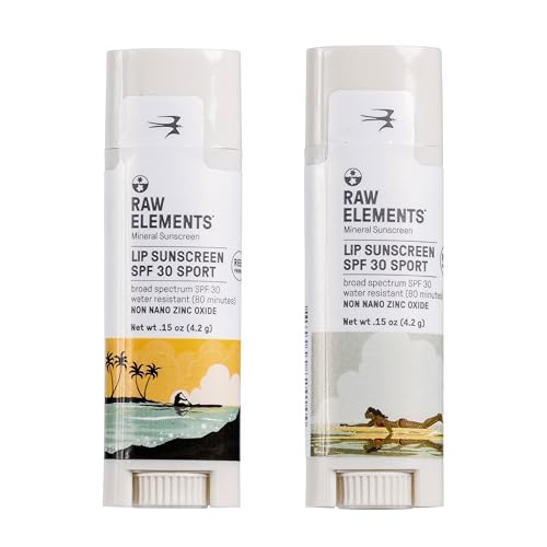 Raw Elements Mike Field Lip Sunscreen - SPF 30, UVA-UVB Protection, Reef-Safe - 0.15 oz (2 Pack)