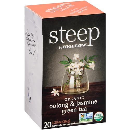 steep by Bigelow Organic Oolong Jasmine Tea - Premium Flavor, USDA Organic, 120 Bags