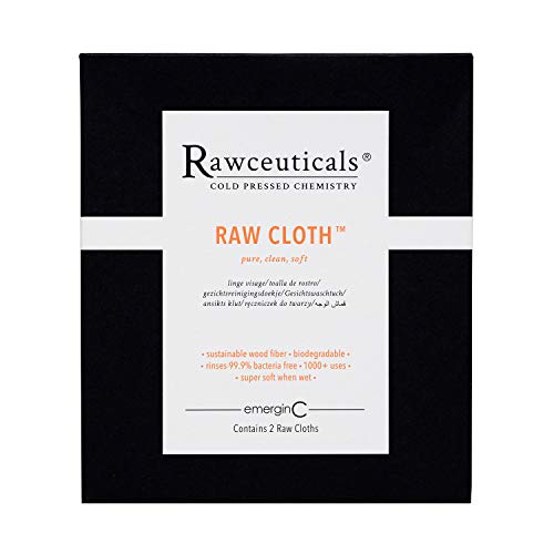 emerginC Rawceuticals Facial Cloth - Biodegradable, Soft & Pure, 1000+ Uses - 2 Cloths