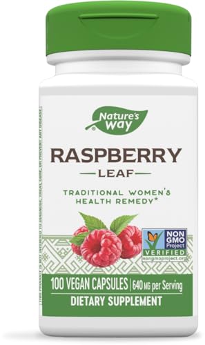 Nature's Way Herbal Supplement - 640mg Raspberry Leaf for Women's Health, Vegan - 100 Capsules