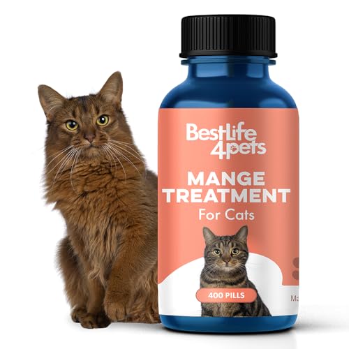 BestLife4Pets Cat Supplement - Natural Itch Relief & Skin Health, 400 Odorless Pills