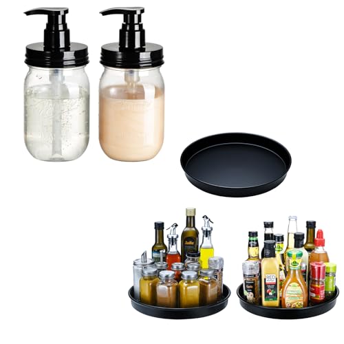 Amolliar Lazy Susan Organizer - Efficient Space Management, BPA-Free Soap Dispenser - 10" 3 Pack