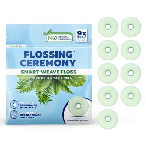 Flossing Ceremony Dental Floss - Expanding Woven Structure, Vegan, Eucalyptus & Manuka - 45 Yards