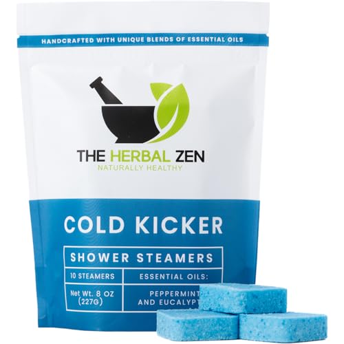 Cold Kicker Shower Steamers - Natural Eucalyptus Aromatherapy, Menthol Relief - 6 Pack