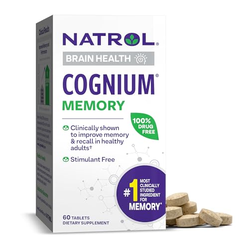 Natrol Cognium Brain Supplement - Supports Memory Recall, Silk Protein - 60 Tablets, 30 Day Supply