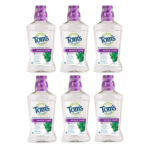 Tom's of Maine Mouthwash - Cavity Protection, Alcohol-Free, Natural Ingredients - 6 Pack, 16 oz