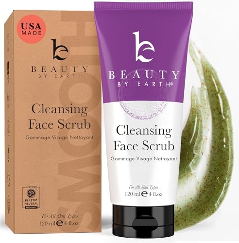 Natural Face Scrub - Deep Cleansing, Removes Dead Skin, USA Made with Organic Ingredients - 4oz