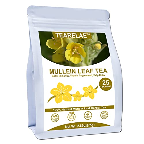 TEARELAE Mullein Tea Bags - Natural Lung Support, Boosts Immunity, Caffeine-Free - 2.65 oz/75g