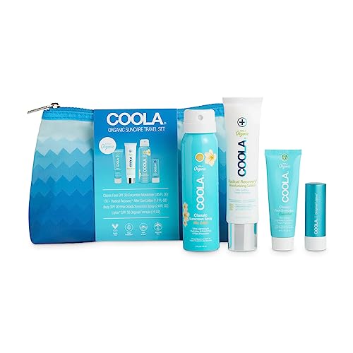 COOLA Sunscreen & Lip Balm Kit - Broad Spectrum SPF 30, Vegan, Gluten Free - 4 TSA-Friendly Items