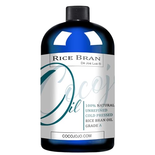 Dr Joe Lab Rice Bran Oil - Moisturizing & Soothing for Skin, Hair, Beard - 100% Pure, 4oz