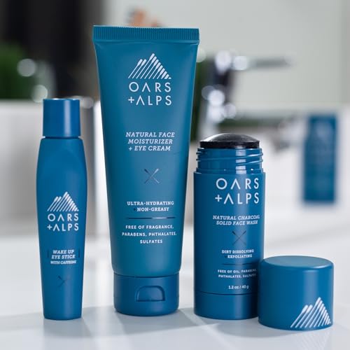 Oars + Alps Men's Skin Care Kit - Vegan, Gluten-Free, Travel Size Essentials - 3 Items