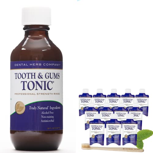 Tooth & Gums Tonic Mouthwash - Reduces Bleeding & Bad Breath, All Natural Ingredients - 12oz