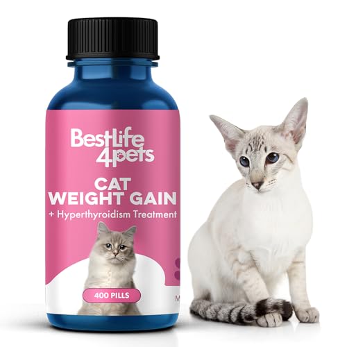 BestLife4Pets Cat Weight Management Supplement - Supports Thyroid Health & Appetite - 400 Pills