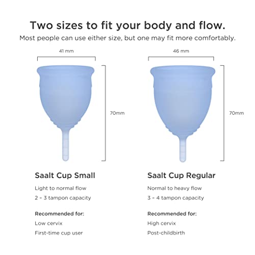 Saalt Menstrual Cup - Comfortable, Reusable Medical-Grade Silicone, 12-Hour Wear - Made in USA