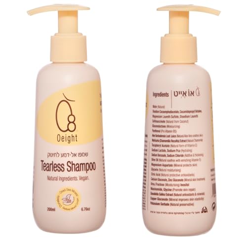 O8 Baby Tearless Shampoo & Body Wash - Gentle Nourishment with Dead Sea Minerals, 220ml