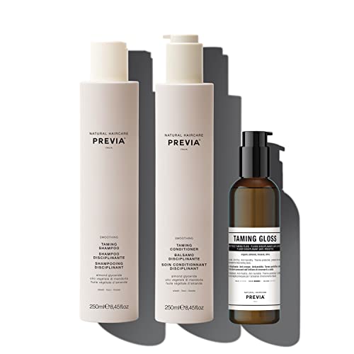 Previa Hair Care Set - Moisturizing Anti-Frizz Kit, Vegan & Gluten-Free - 8.45oz & 6.7oz