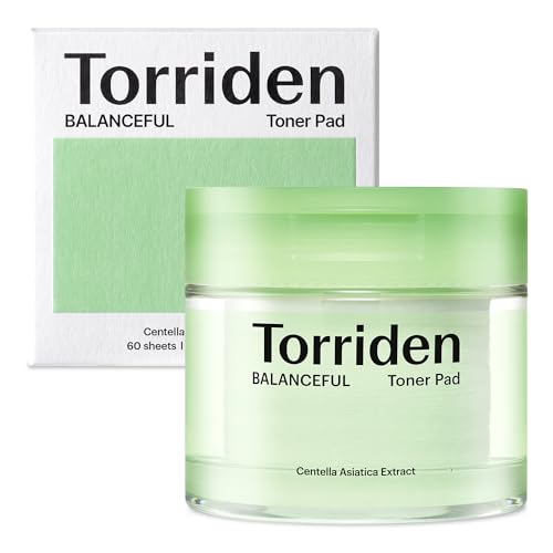 Torriden BALANCEFUL Cica Toner Pads - Vegan Exfoliating, Soothing Formula with Centella - 60 Count